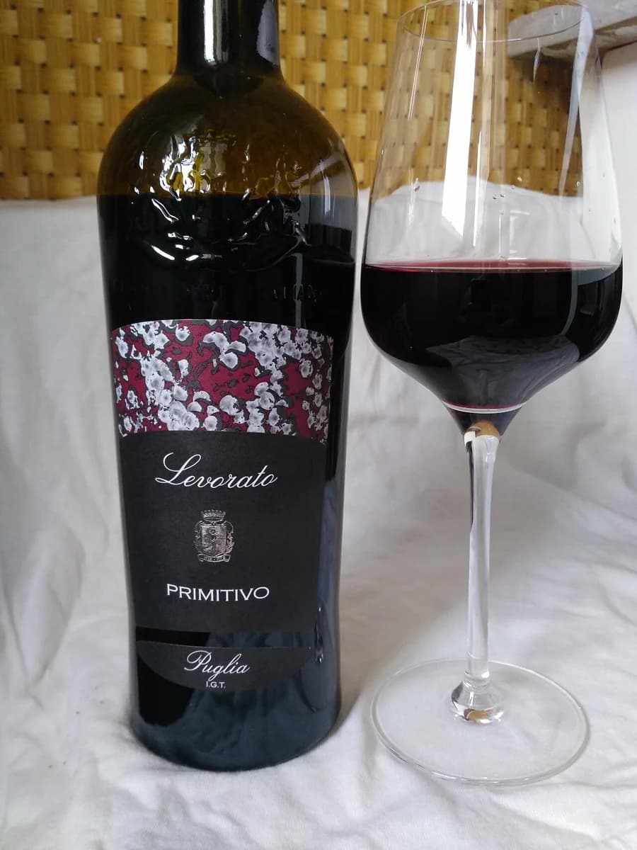 Bouteille de vin Primitivo, illustration de la dégustation